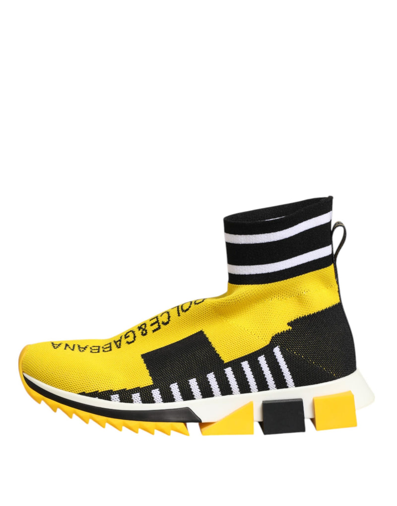 Dolce & Gabbana Sorrento Yellow Black Slip-On Sneakers