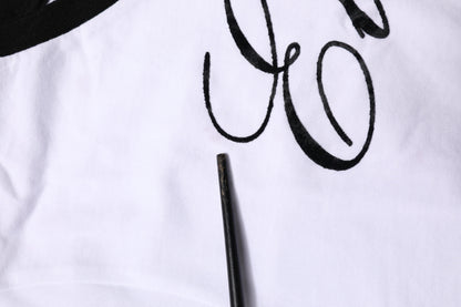 Dolce & Gabbana wit katoenen T-shirt met ronde hals en de tekst 'Eleganza'