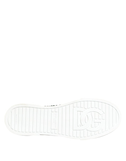 Sneakers Dolce & Gabbana Portofino vertes, logo DG et cristaux