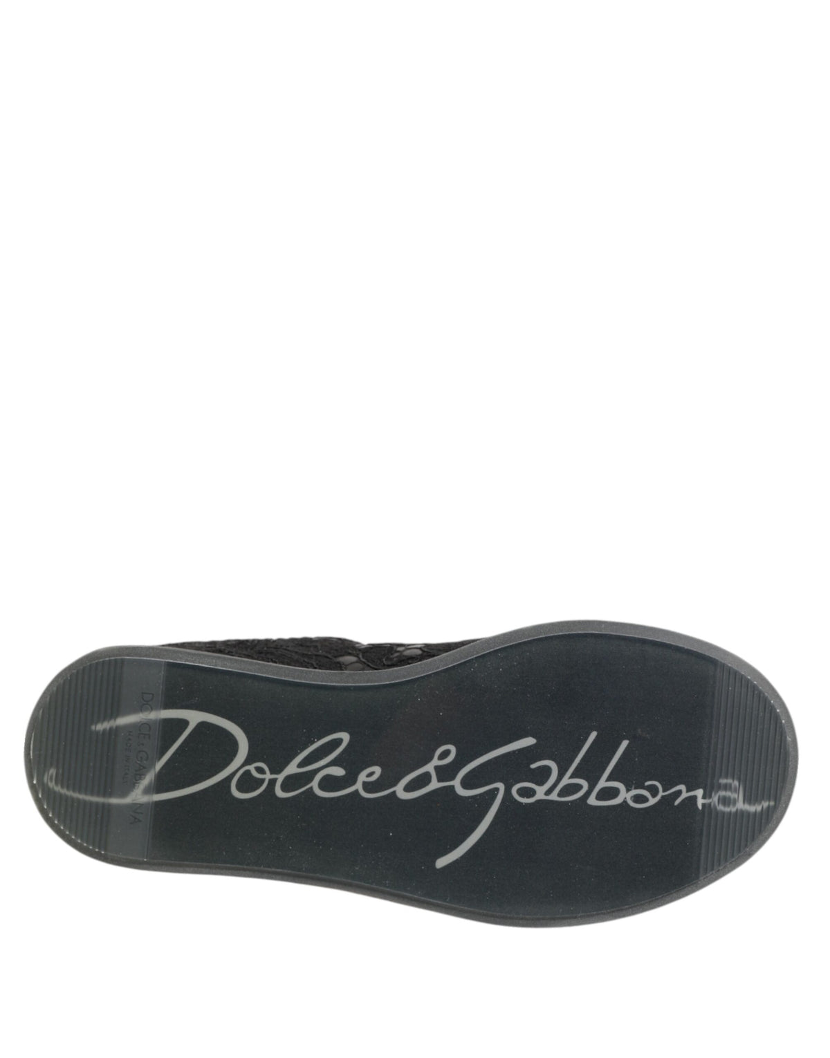 Dolce & Gabbana Black Floral Lace Low Top Sneakers