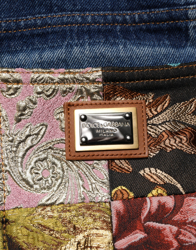 Dolce & Gabbana Jeans Femme Tissés Tactiques Taille Haute Bleus