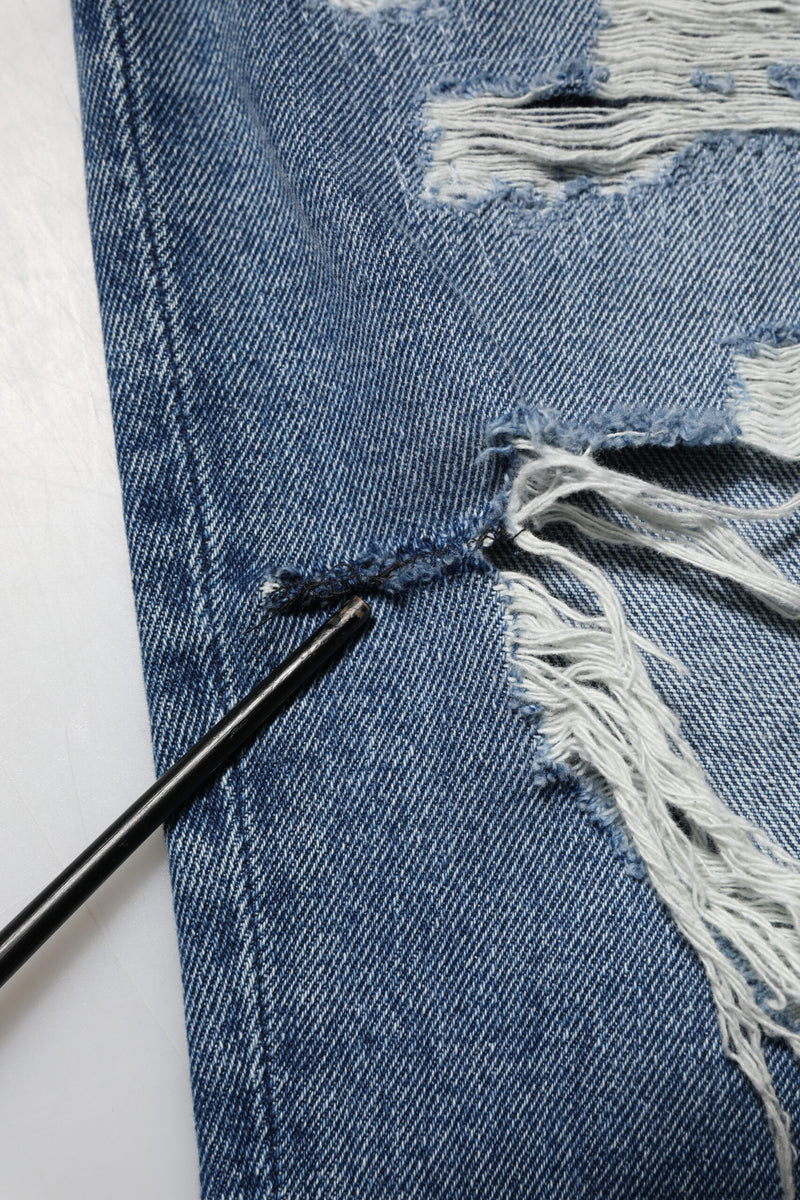 Dolce & Gabbana Jeans Femme Tissés Tactiques Taille Haute Bleus