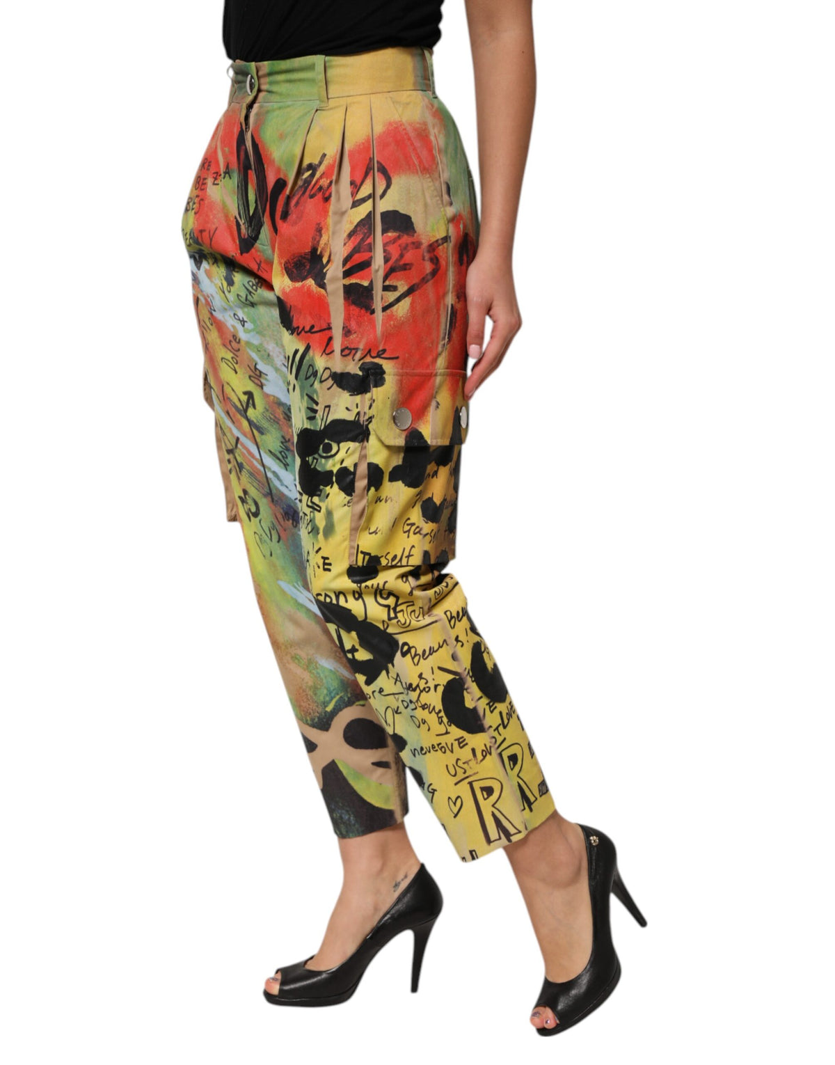 Dolce & Gabbana Pantalon Cargo Taille Haute Multicolore