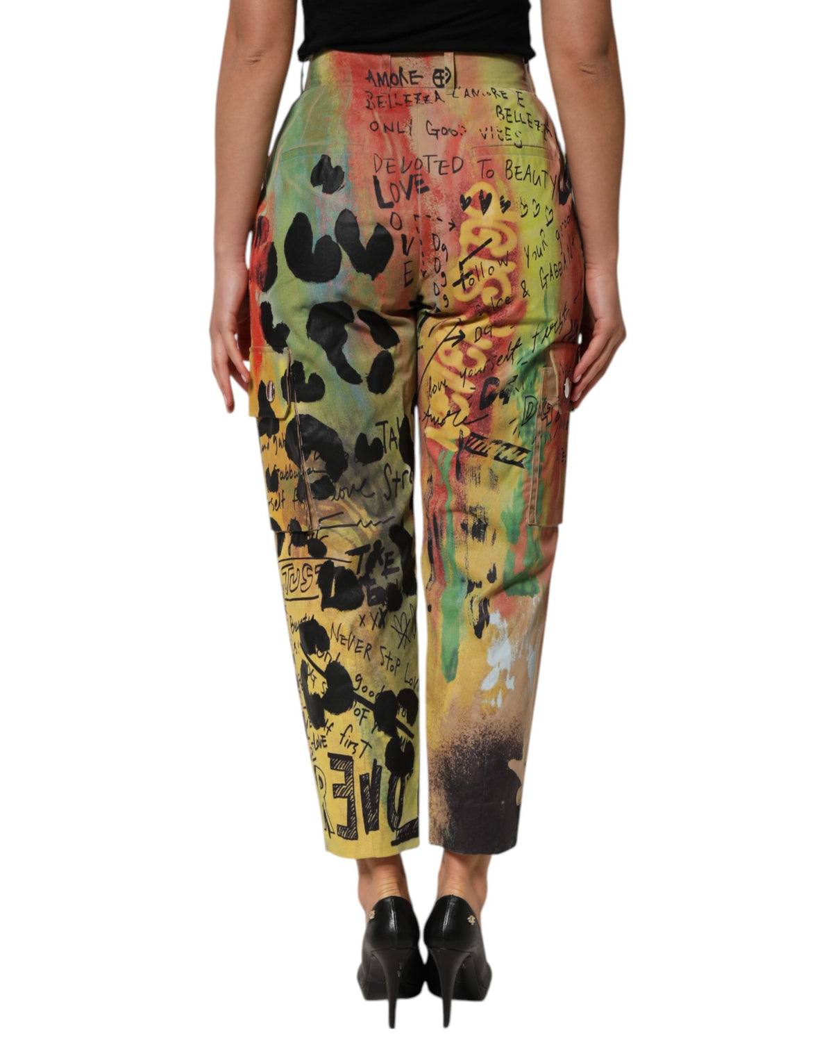 Dolce & Gabbana Pantalon Cargo Taille Haute Multicolore