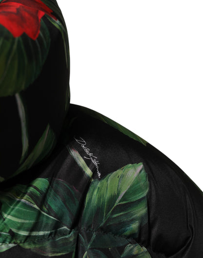 Dolce & Gabbana Multicolor Floral Puffer Coat Full Zip Jacket