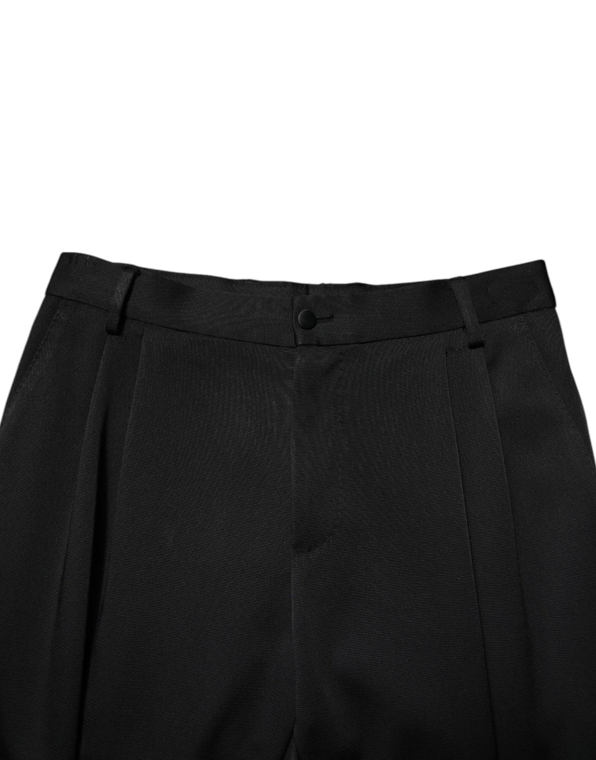 Dolce & Gabbana Black Acetate High Waist Tapered Trouser Pants
