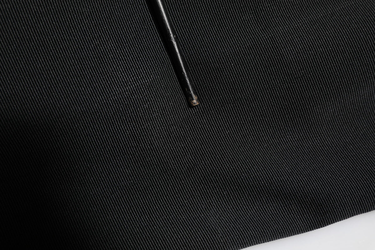 Dolce & Gabbana Black Acetate High Waist Tapered Trouser Pants