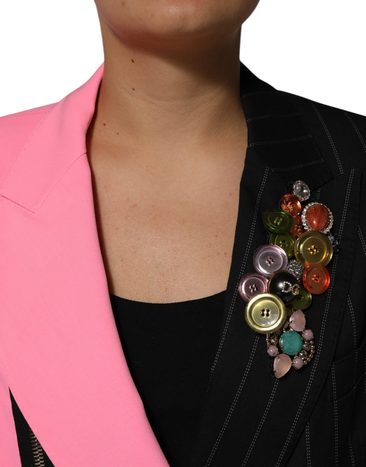 Veste-manteau multicolore à motifs patchwork et ornements de Dolce & Gabbana