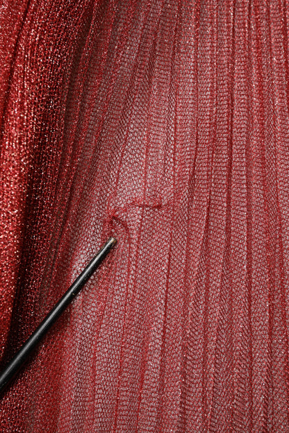 Robe midi trapèze sans manches en maille bordeaux de Dolce & Gabbana