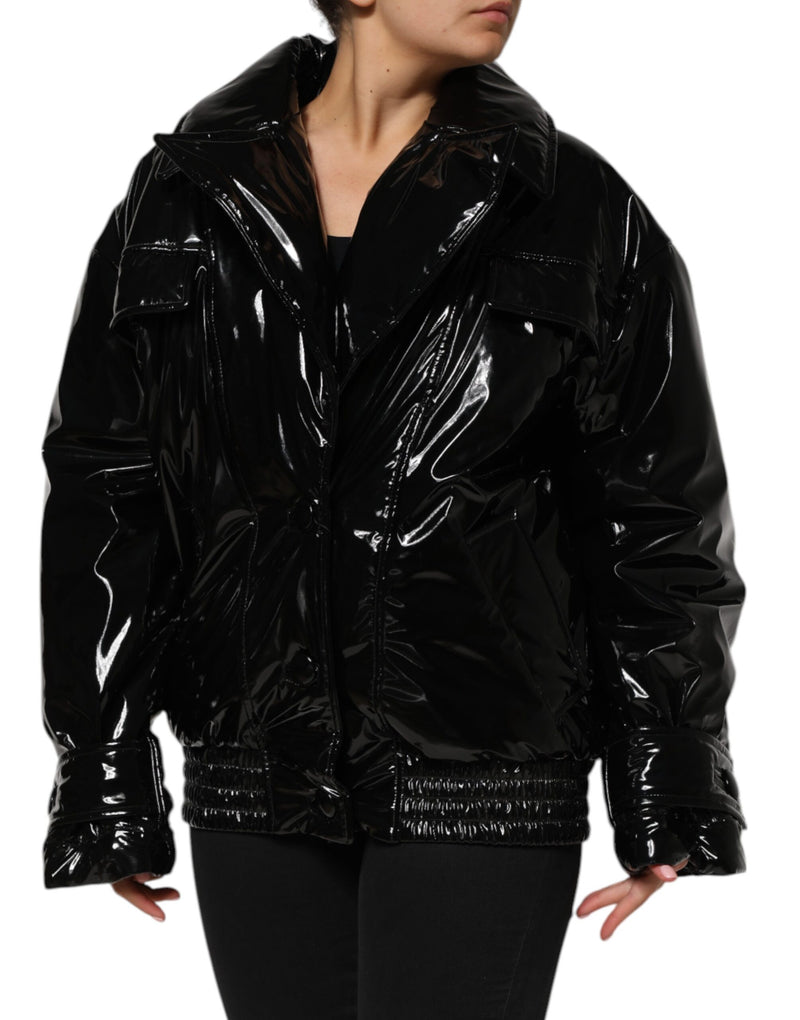 Dolce & Gabbana Black Quilted Puffer Coat Jacket
