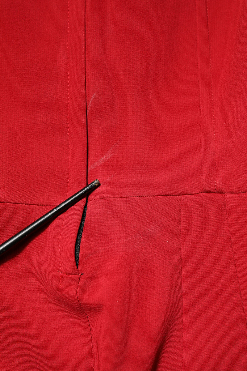 Robe Midi Ajustée Rouge en Viscose Stretch Dolce & Gabbana