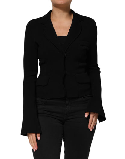 Dolce & Gabbana Black Viscose Single Breasted Blazer Jacket
