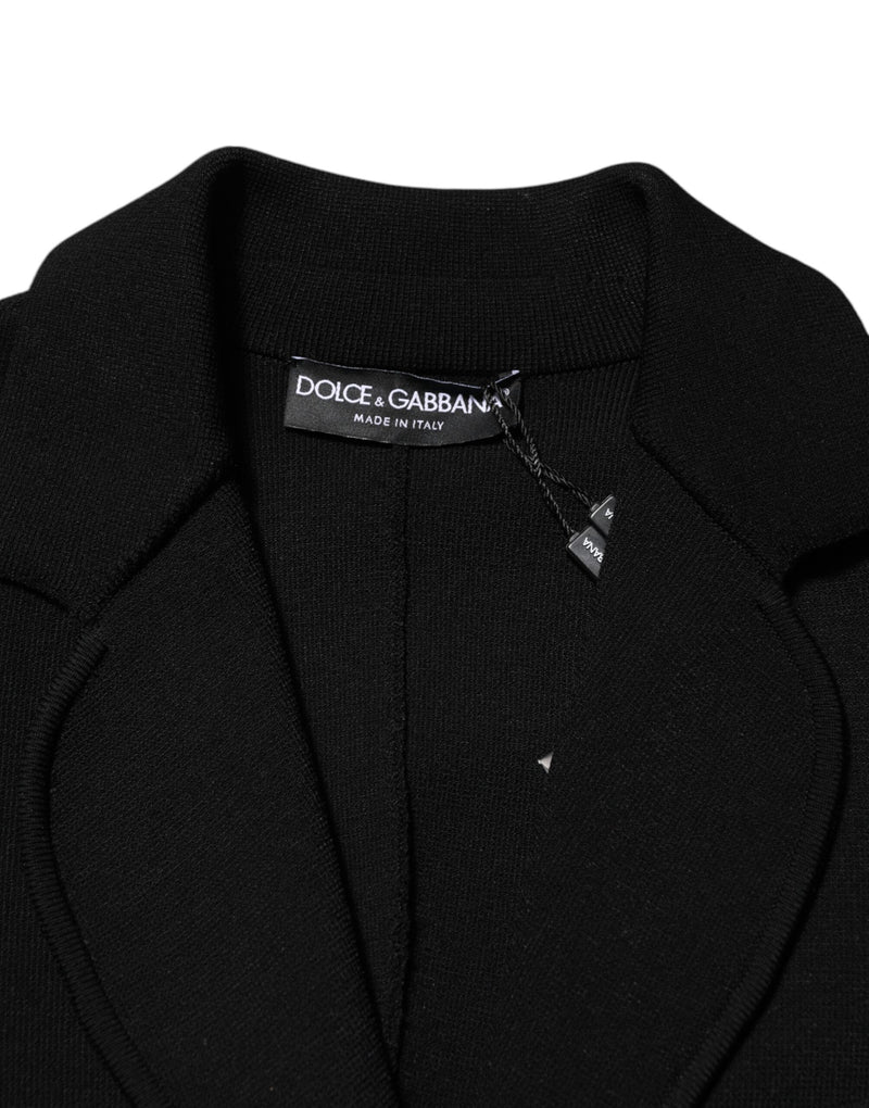 Dolce & Gabbana Veste Blazer Noir en Viscose à Boutonnage Simple