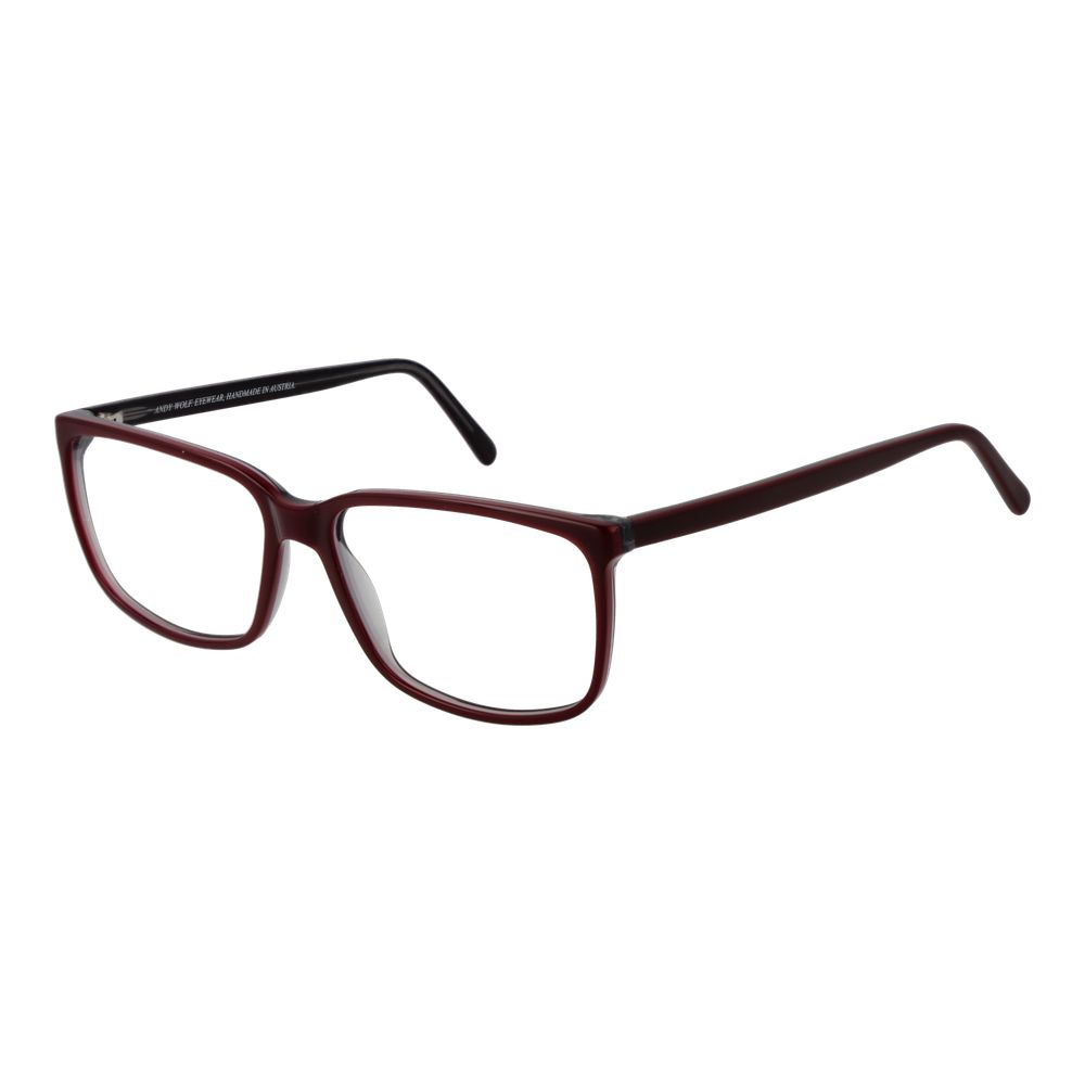 Andy Wolf Burgundy Unisex Glasses Frame - Chic Acetate Design
