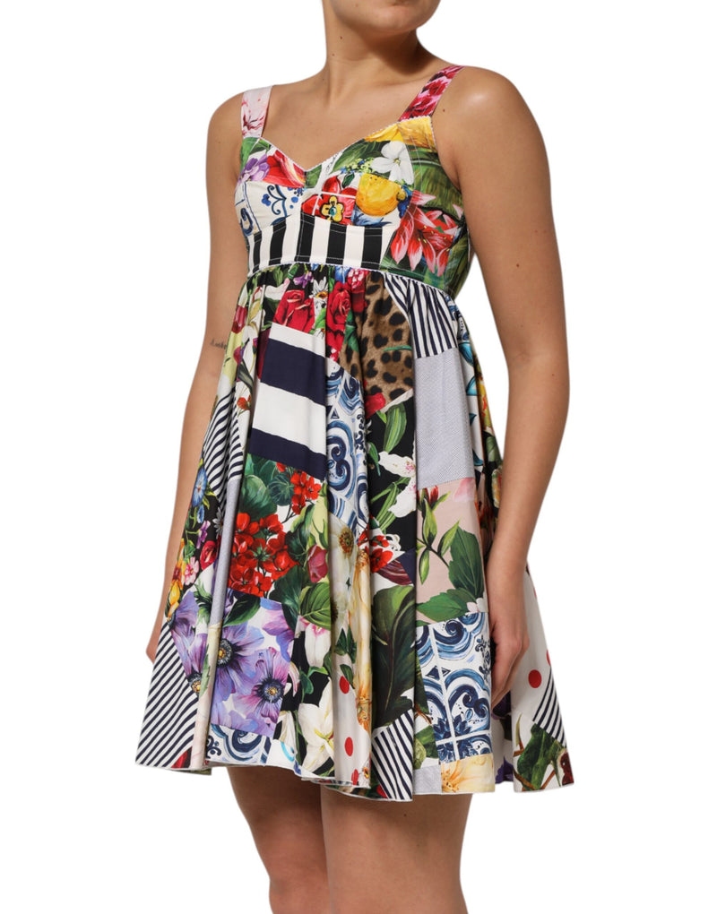 Dolce & Gabbana Multicolor Patchwork Cotton A-Line Mini Dress