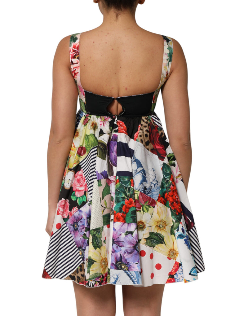 Dolce & Gabbana Multicolor Patchwork Cotton A-Line Mini Dress