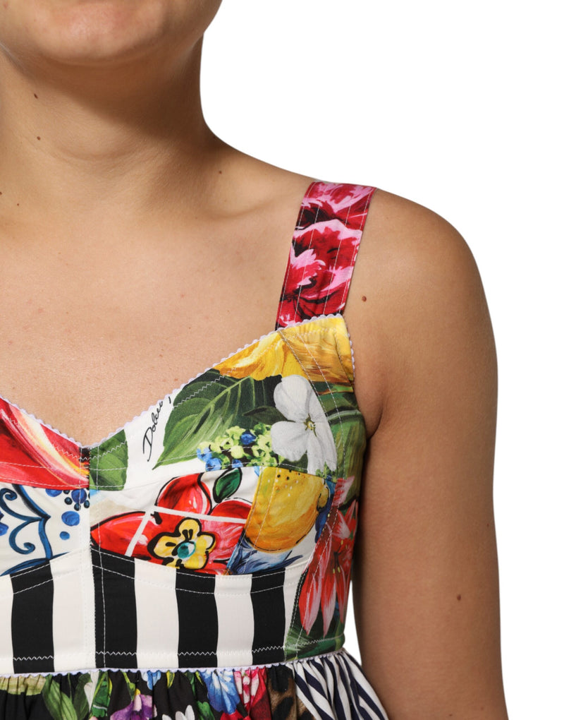 Dolce & Gabbana Multicolor Patchwork Cotton A-Line Mini Dress