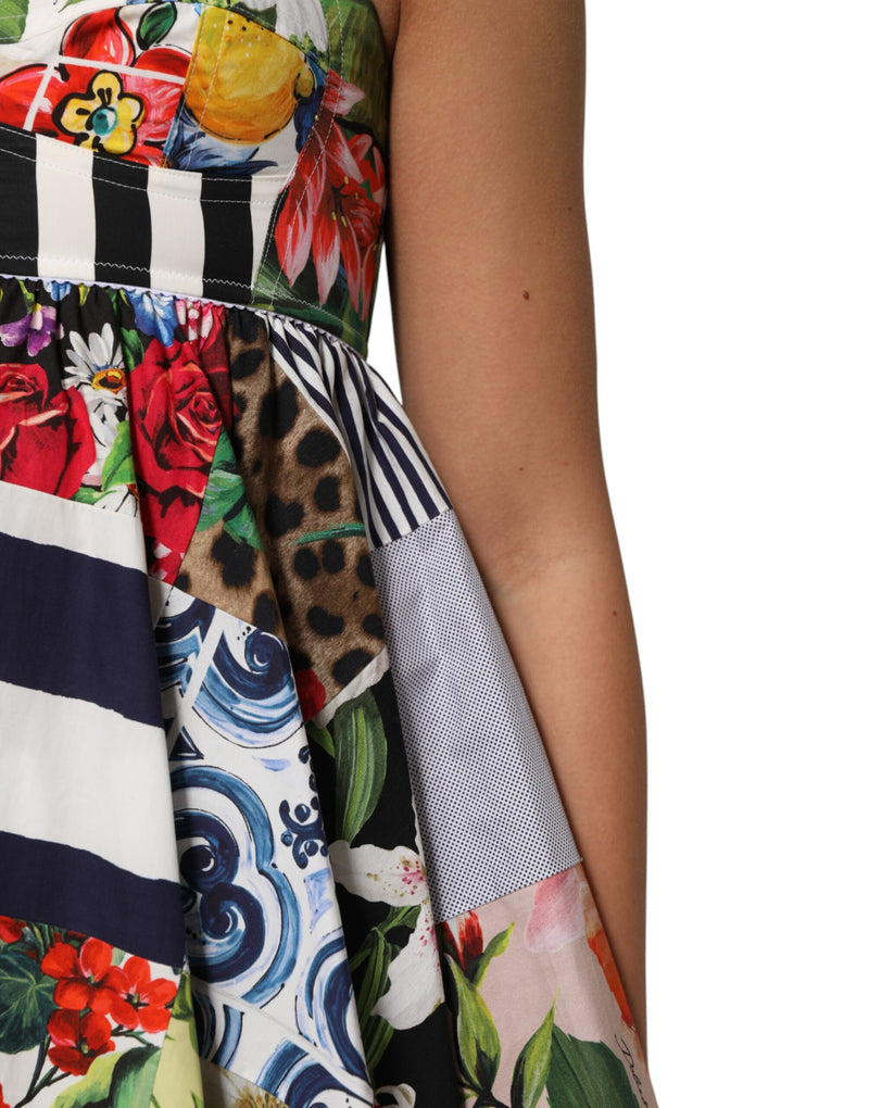 Dolce & Gabbana Multicolor Patchwork Cotton A-Line Mini Dress