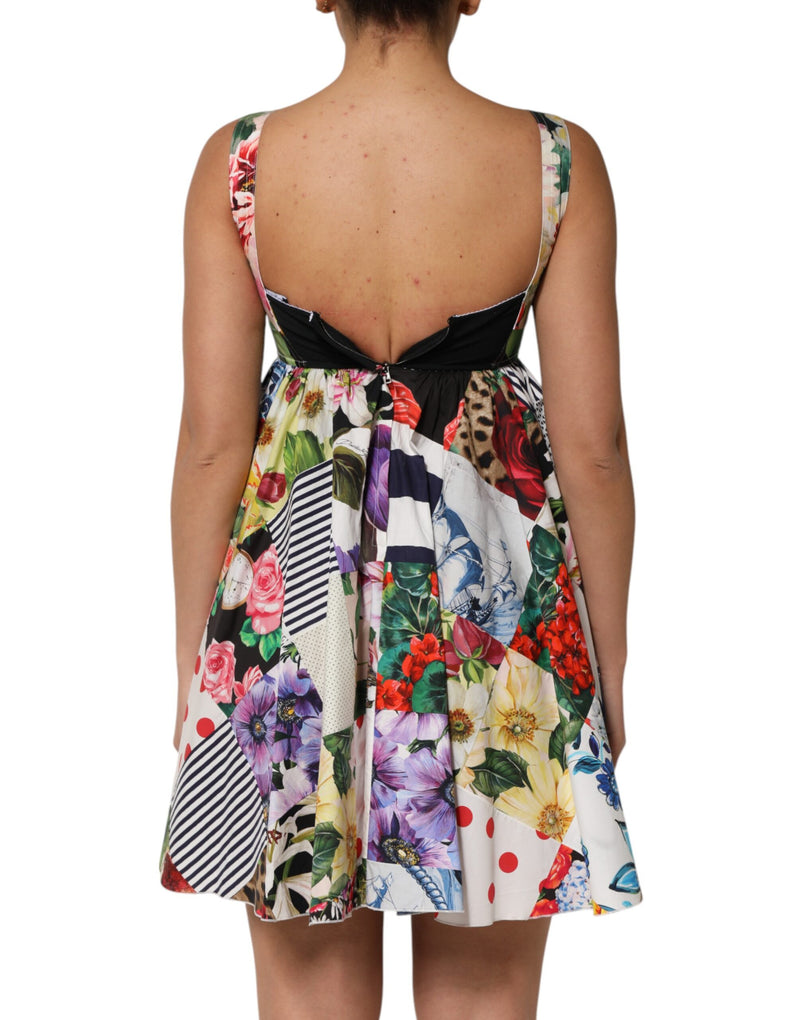 Dolce & Gabbana Multicolor Patchwork Cotton A-Line Mini Dress