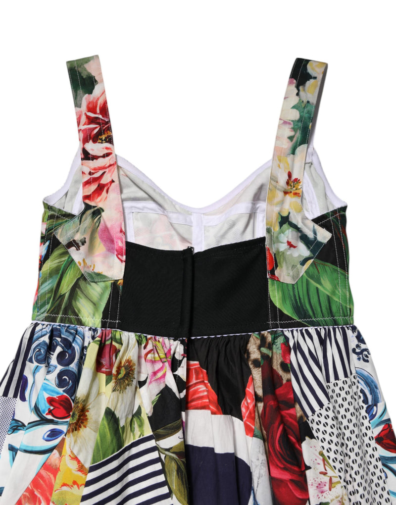 Dolce & Gabbana Multicolor Patchwork Cotton A-Line Mini Dress