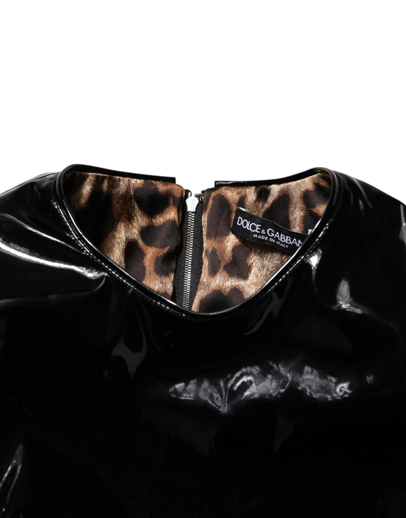 Robe Mini Noir Bodycon à Manches Bouffantes Dolce & Gabbana