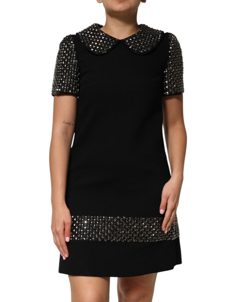 Robe Mini Collier Noir Embellie de Cristaux Dolce & Gabbana