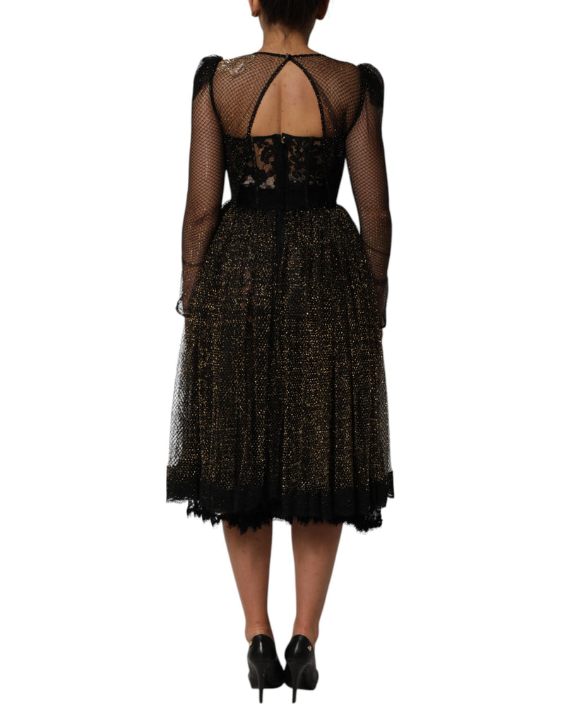 Robe A-line Dolce & Gabbana noire ornée de cristaux en forme de cœur