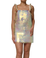 Dolce & Gabbana Robe Mini Holographique Multicolore en Sequins