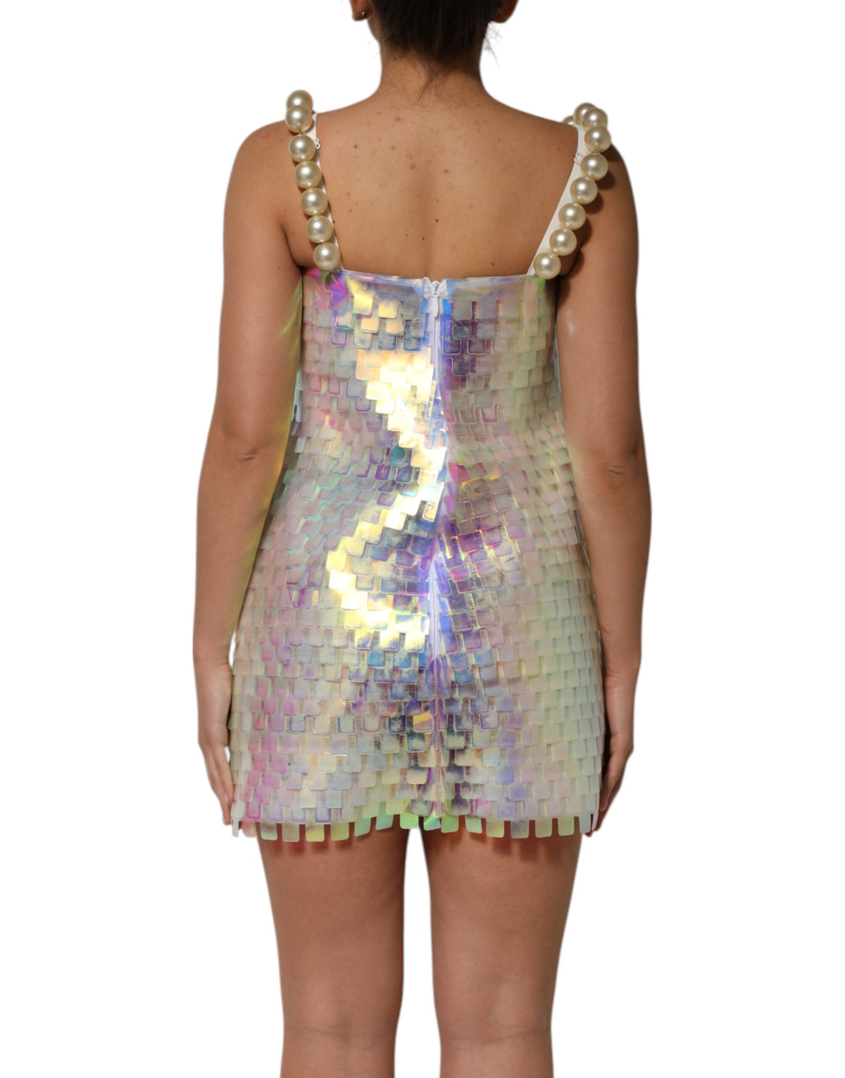 Dolce & Gabbana Robe Mini Holographique Multicolore en Sequins