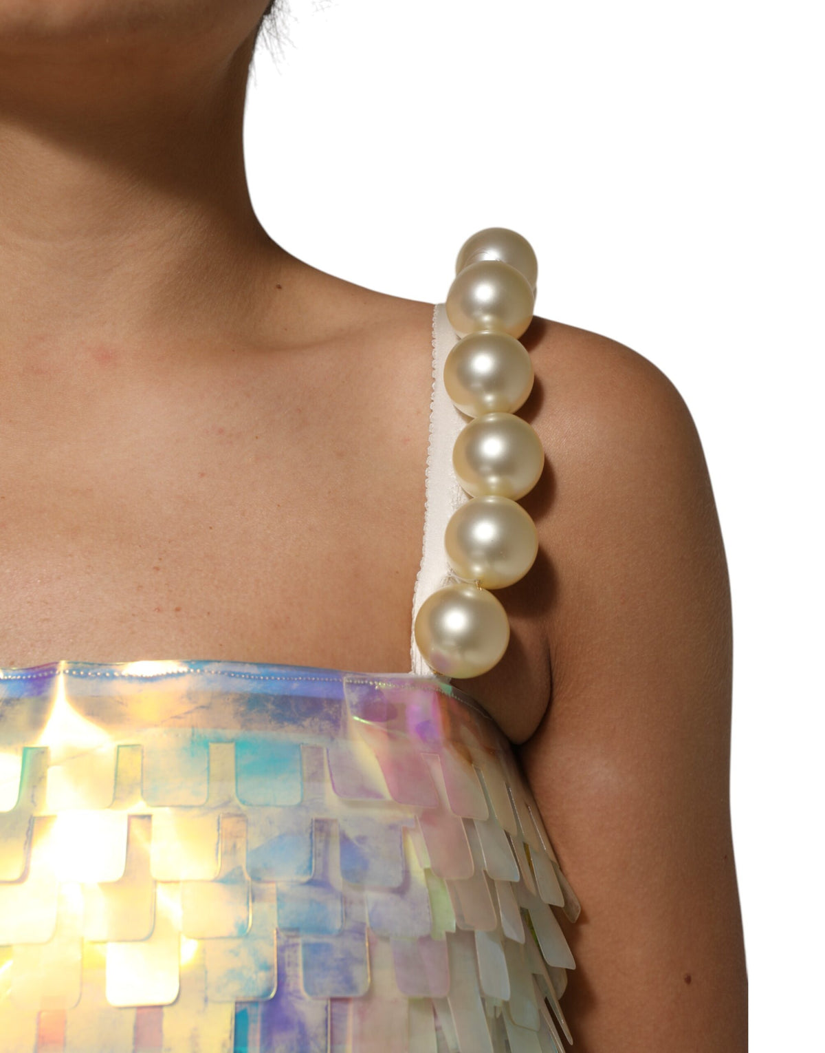 Dolce & Gabbana Robe Mini Holographique Multicolore en Sequins