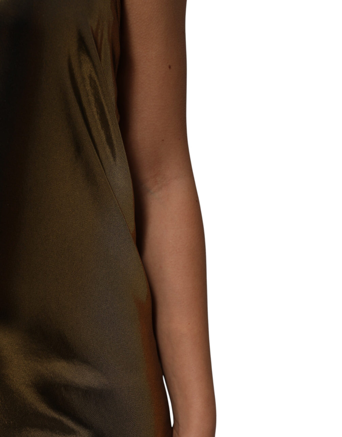 Robe Mini A-line Sans Manches Métallique Or Dolce & Gabbana