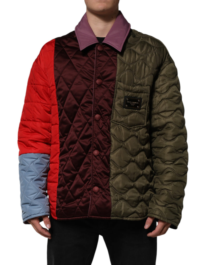 Veste matelassée en polyester multicolore et patchwork de Dolce & Gabbana