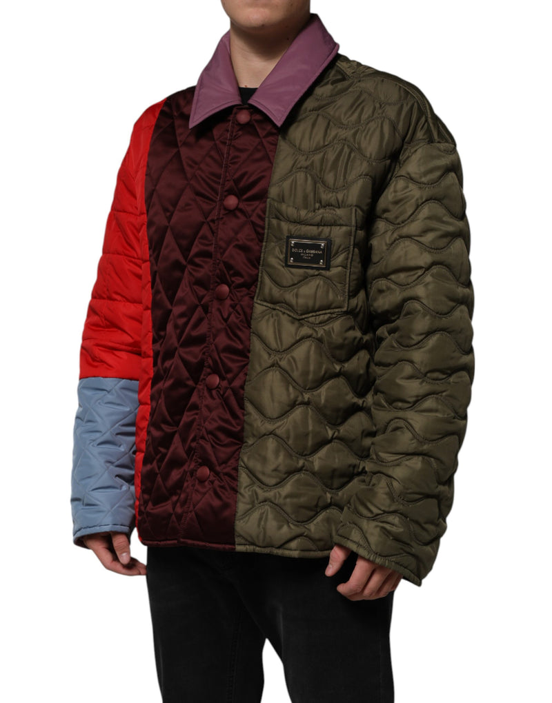 Veste matelassée en polyester multicolore et patchwork de Dolce & Gabbana