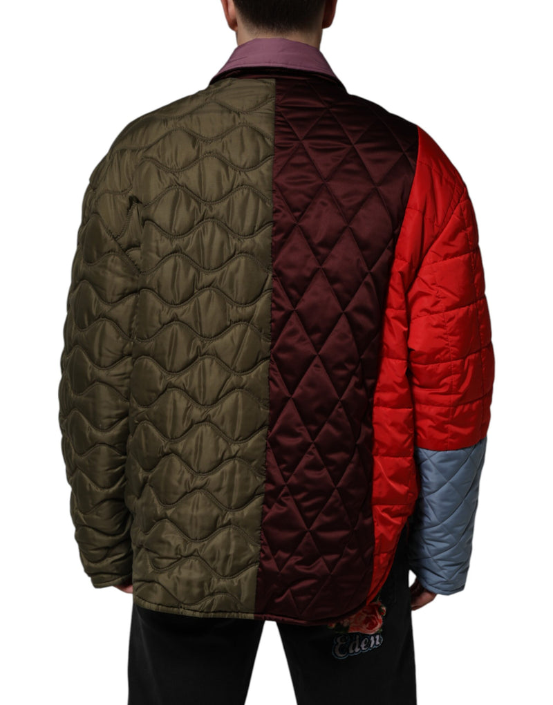 Veste matelassée en polyester multicolore et patchwork de Dolce & Gabbana