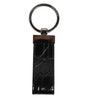 Porte-clés Dolce &amp; Gabbana en cuir noir avec logo en métal pour homme