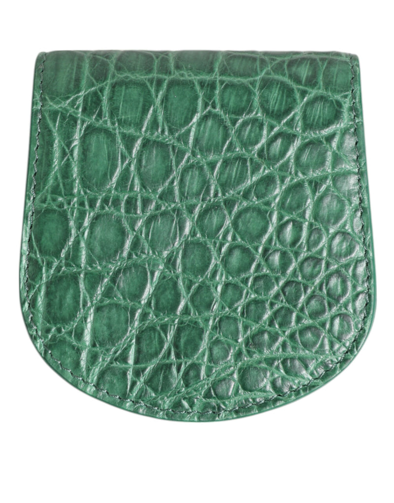 Dolce &amp; Gabbana Green Exotic Skin Coin Condom Case Holder Pocket Wallet