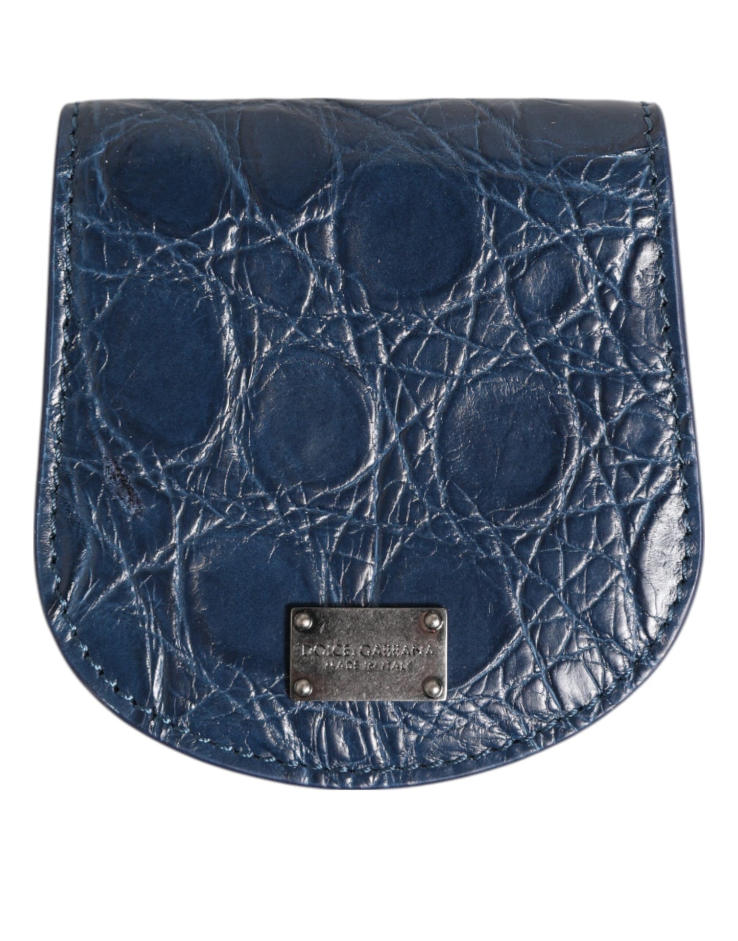 Étui à préservatifs en peau exotique bleue Dolce &amp; Gabbana avec porte-monnaie et portefeuille de poche