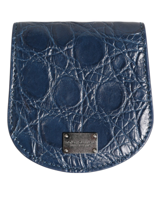 Étui à préservatifs en peau exotique bleue Dolce &amp; Gabbana avec porte-monnaie et portefeuille de poche