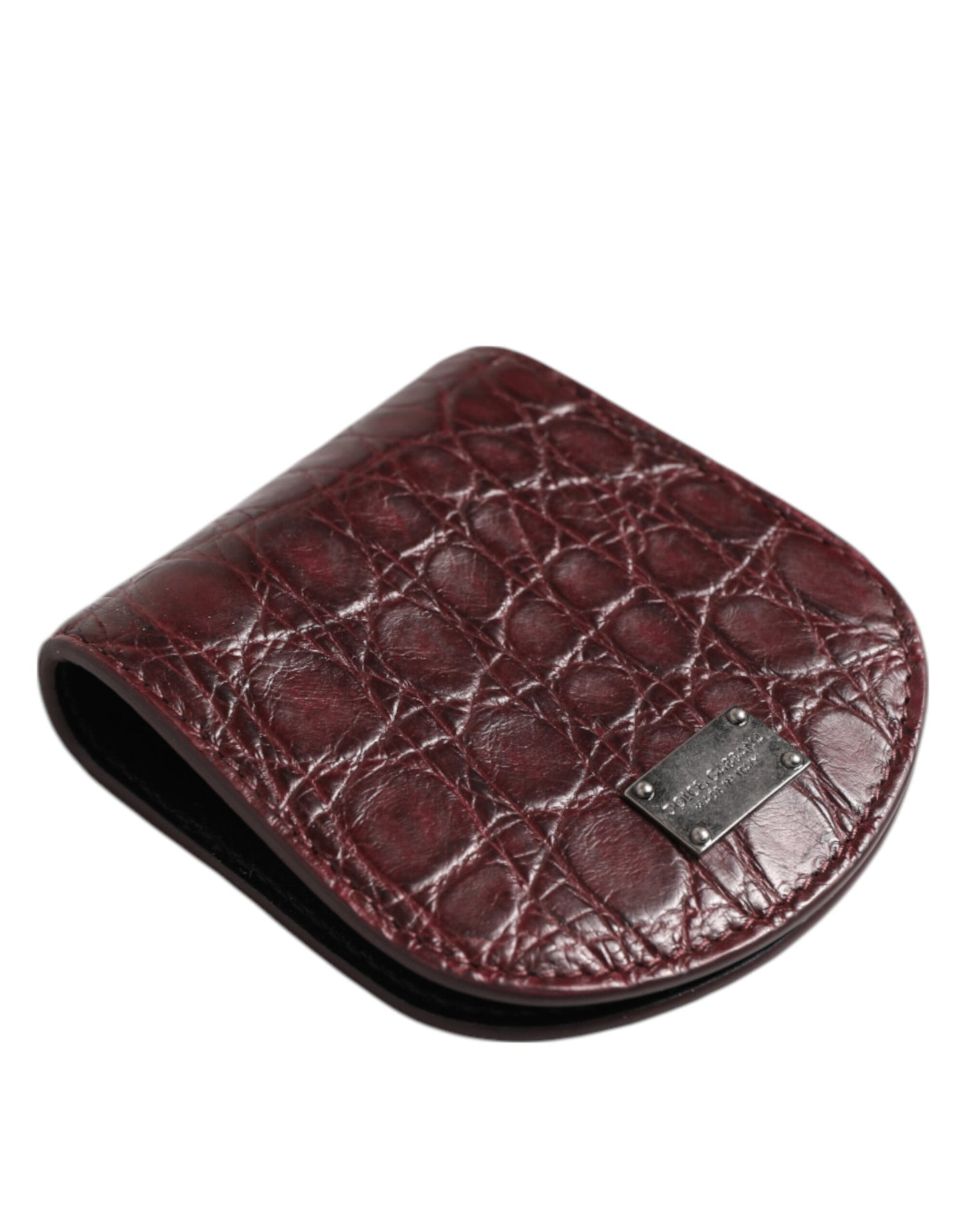 Portefeuille de poche avec porte-pièces et porte-préservatifs Dolce & Gabbana en peau exotique bordeaux