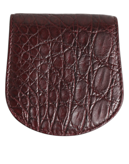 Portefeuille de poche avec porte-pièces et porte-préservatifs Dolce & Gabbana en peau exotique bordeaux