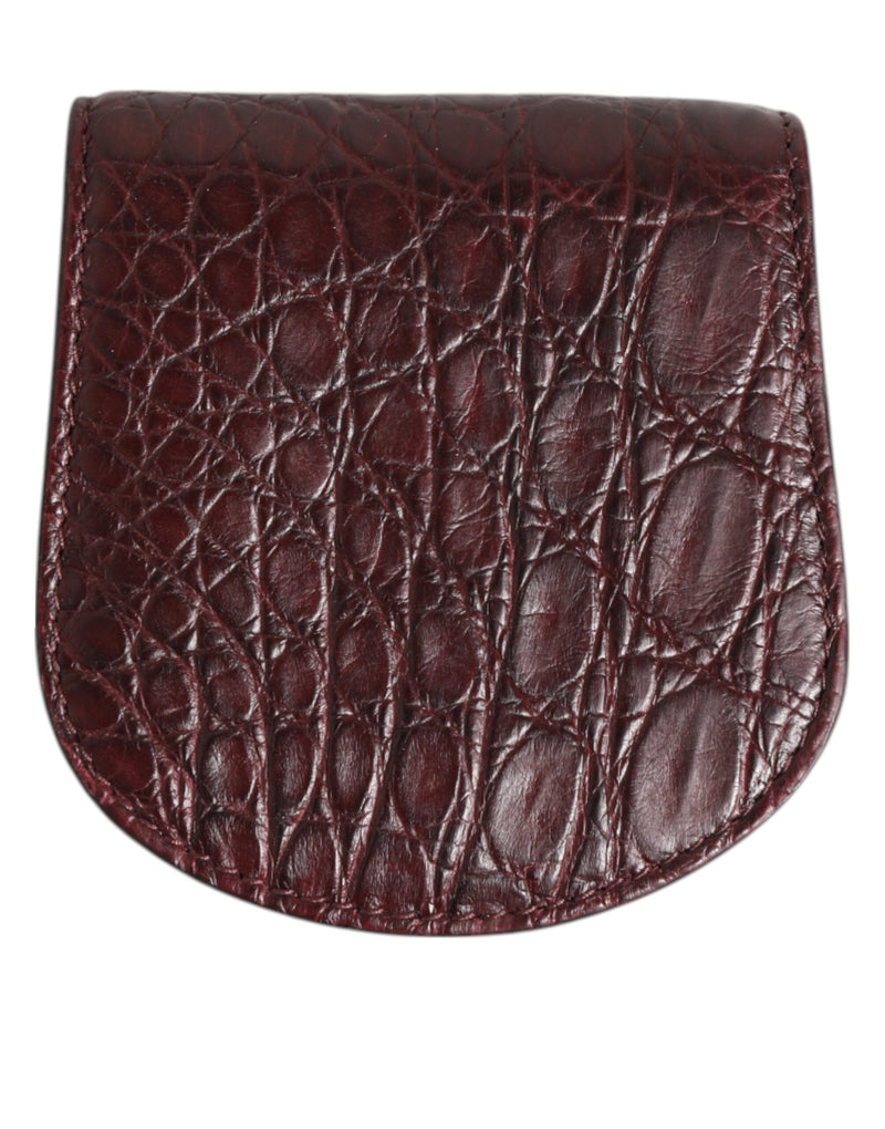 Dolce &amp; Gabbana Burgundy Exotic Skin Coin Condom Case Holder Pocket Wallet
