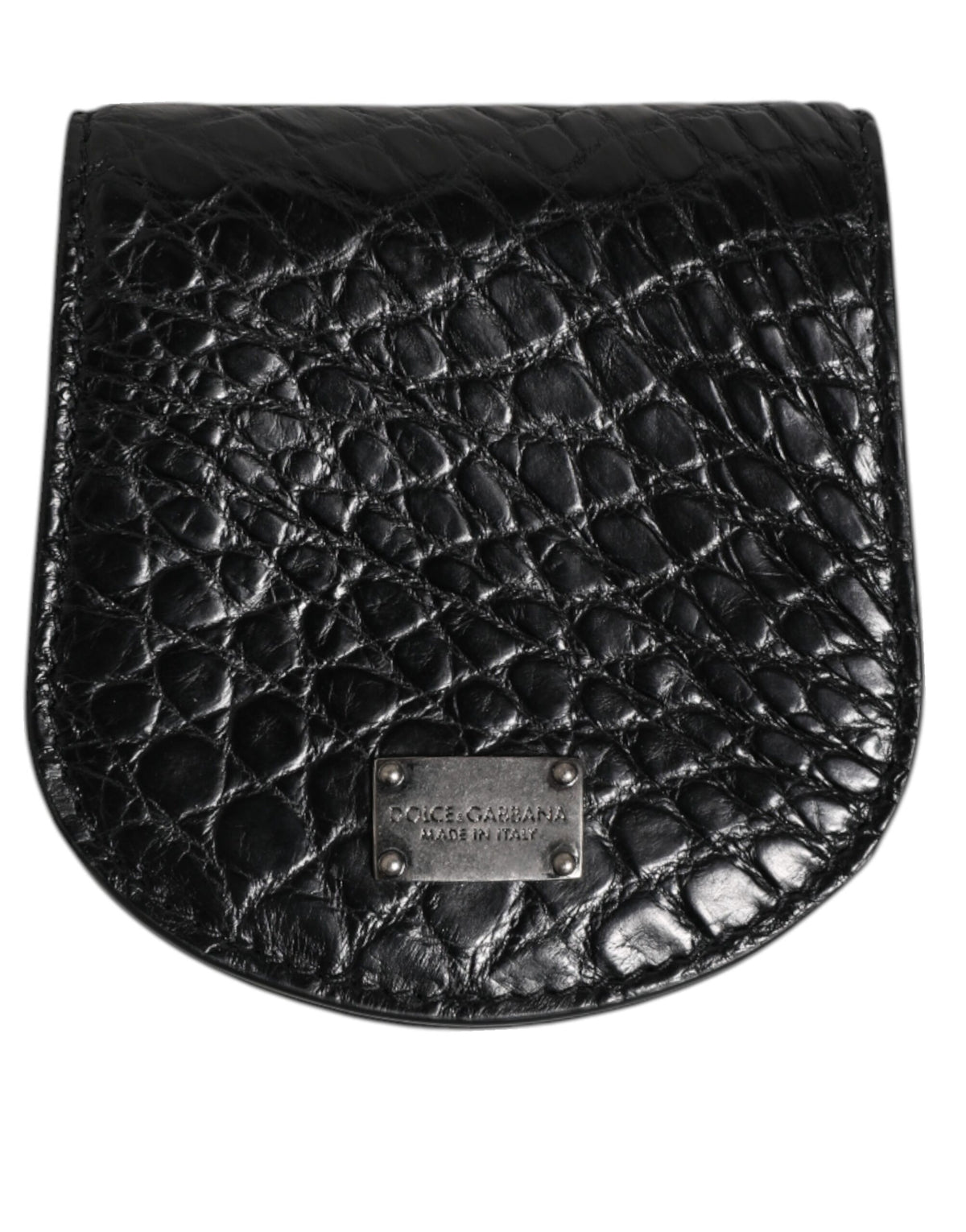 Étui à préservatifs en cuir exotique noir Dolce &amp; Gabbana avec porte-monnaie et portefeuille de poche