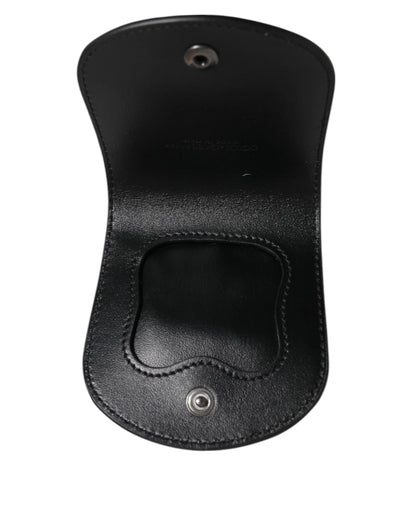 Étui à préservatifs en cuir exotique noir Dolce & Gabbana avec porte-monnaie et portefeuille de poche