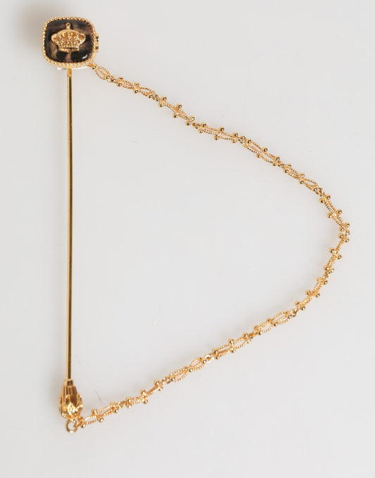Dolce &amp; Gabbana DG Crown Gouden Ketting Heren Accessoires Broche Revers Pin
