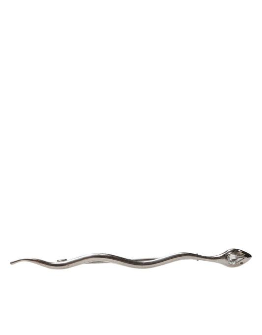 Dolce &amp; Gabbana Zilveren Messing Kristal Spilla Serpente Heren Broche Pin
