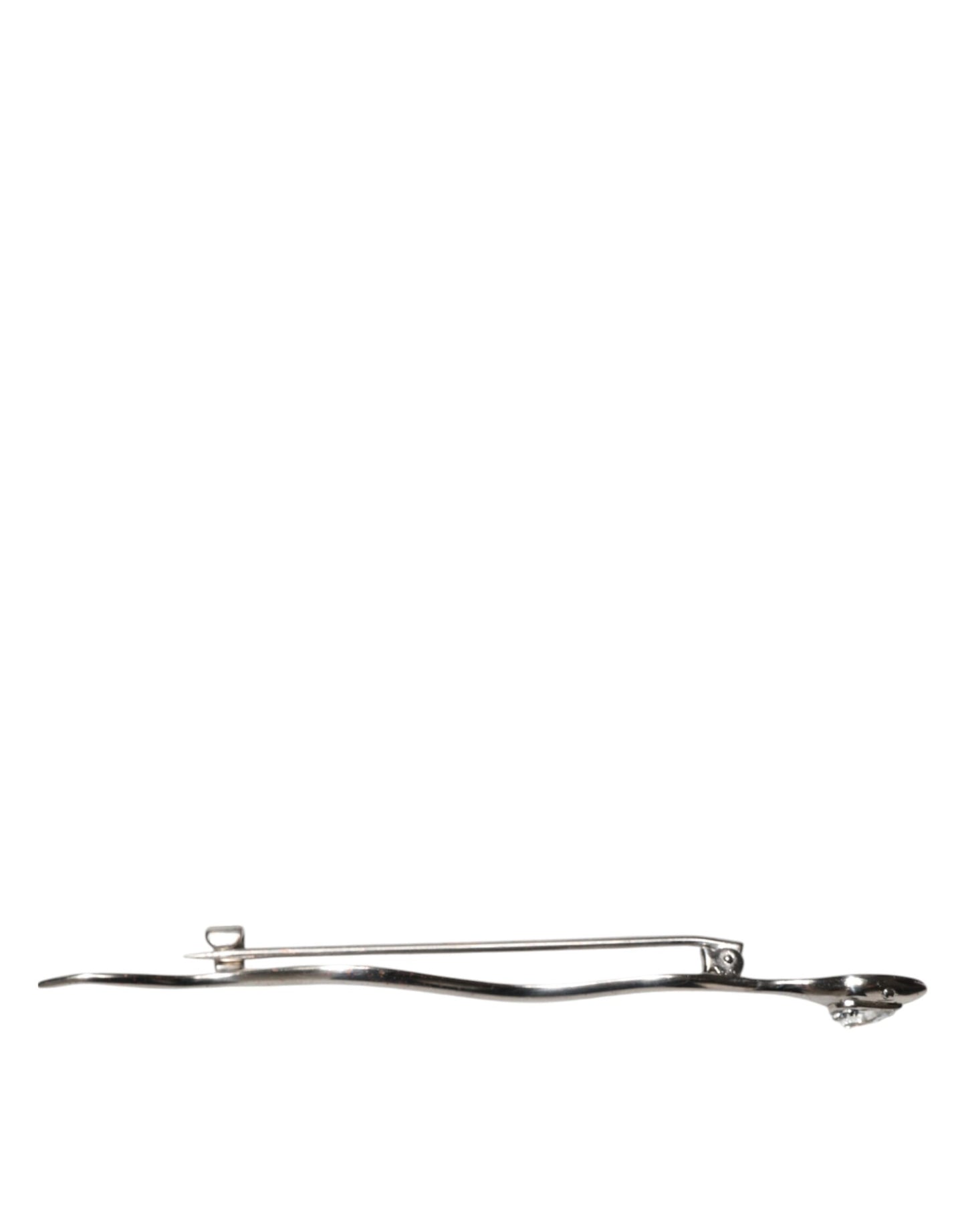 Dolce &amp; Gabbana Zilveren Messing Kristal Spilla Serpente Heren Broche Pin