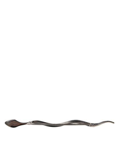 Dolce &amp; Gabbana Zilveren Messing Kristal Spilla Serpente Heren Broche Pin