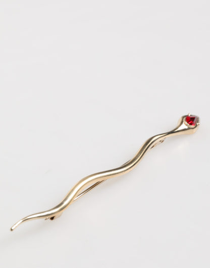 Broche homme Dolce &amp; Gabbana en laiton doré et cristal rouge