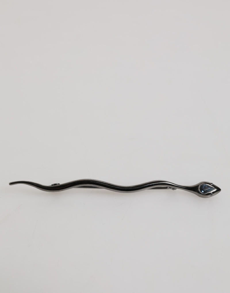 Broche homme Dolce & Gabbana en laiton noir et cristal Spilla Serpente