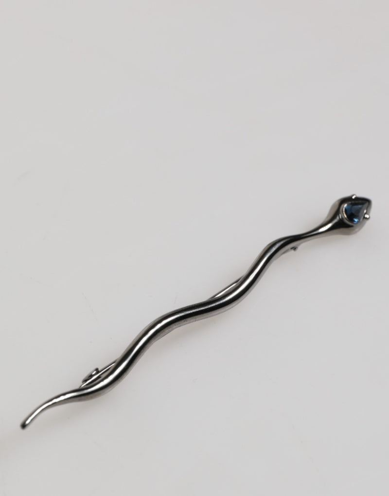 Broche homme Dolce & Gabbana en laiton noir et cristal Spilla Serpente